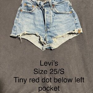 Levi's Light Blue Distressed Jean Shorts